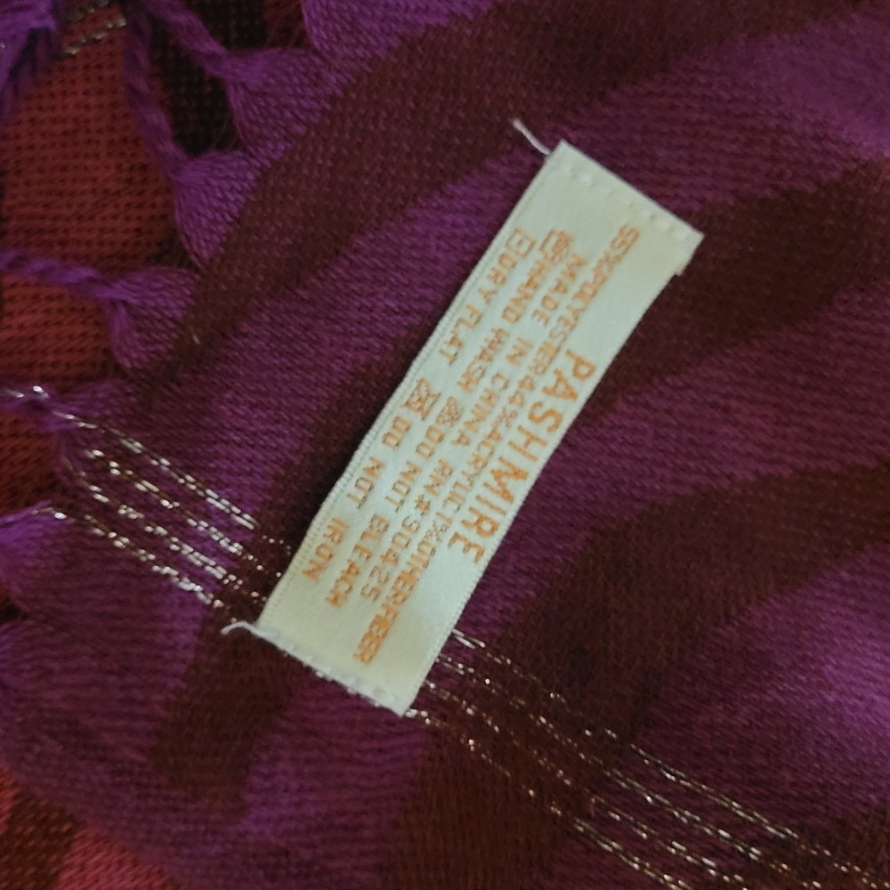 Pashmere Purple and Red Scarf